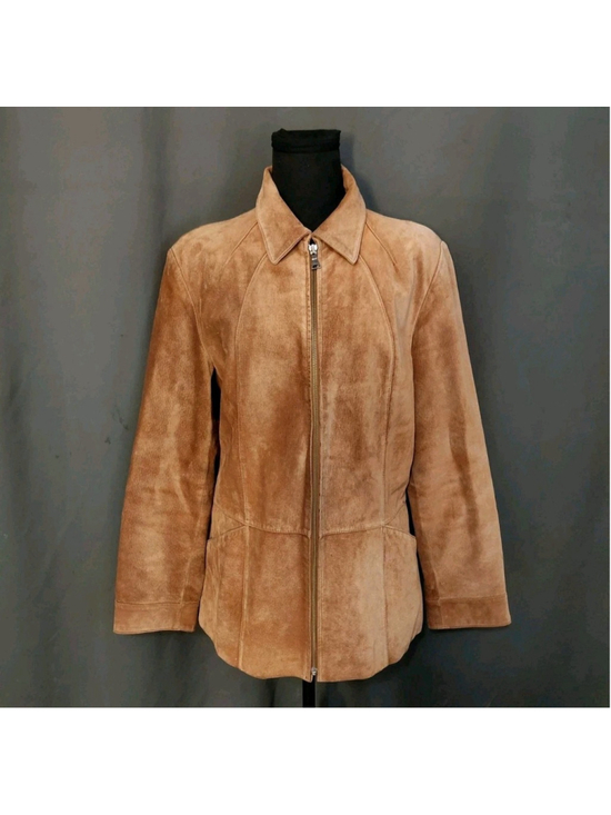Bernardo Jackets & Blazers - Bernardo For Nordstrom Genuine Leather Camel Zip Up Women’s Jacket Coat Medium